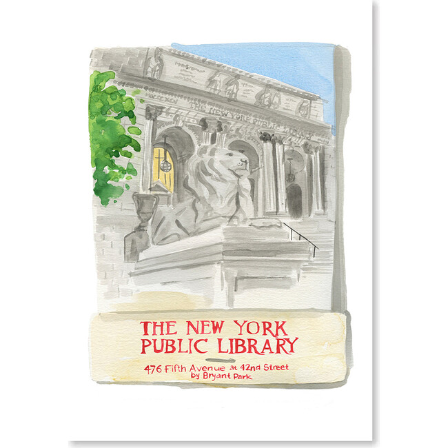 NY Public Library Matchbook, Grey, Blue - Paper Goods - 1