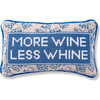 More Wine Needlepoint Pillow, Blue-Grey, Beige - Decorative Pillows - 1 - thumbnail