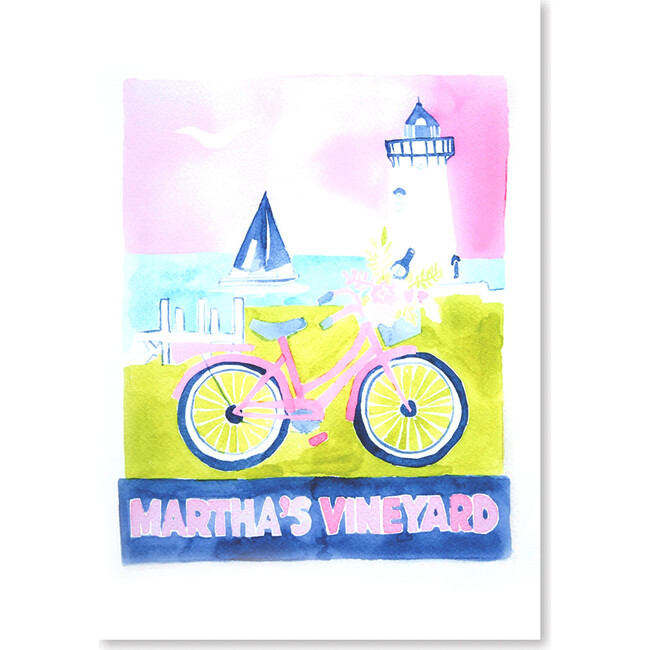 Martha's Vineyard Matchbook, Yellow, Pink & Blue