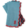 Icon Linen Napkins Set of 4 - Aqua + Cherry, Aqua, Cherry Red - Tableware - 1 - thumbnail