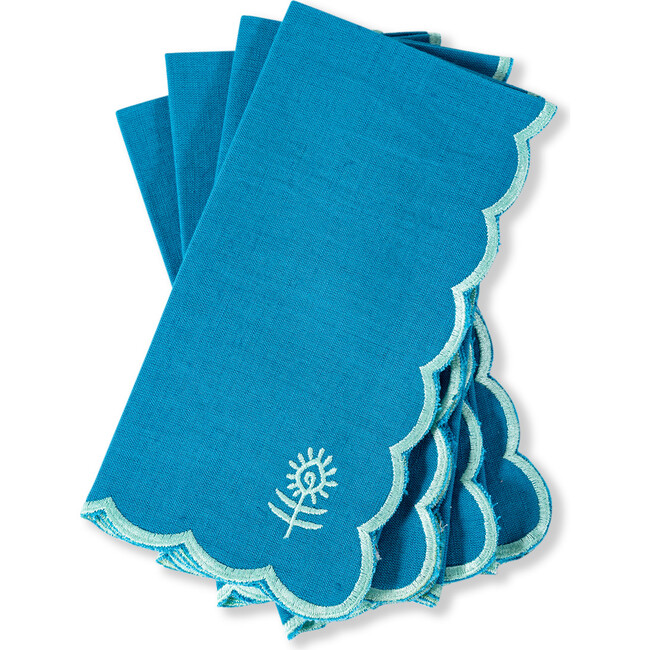 Icon Linen Napkins Set of 4 - Peacock + Mint