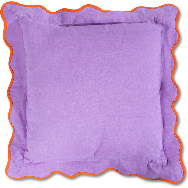 Darcy Linen Pillow, Lilac + Orange