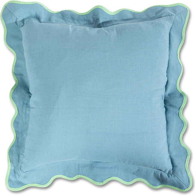 Darcy Linen Pillow, Aqua + Mint