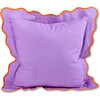 Darcy Linen Pillow, Lilac + Orange - Decorative Pillows - 3