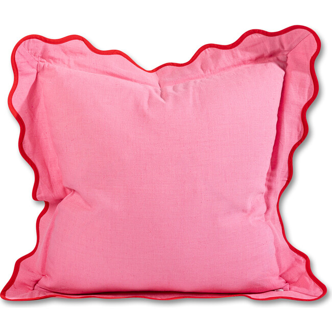 Darcy Linen Pillow, Light Pink + Cherry - Decorative Pillows - 3