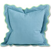 Darcy Linen Pillow, Aqua + Mint - Decorative Pillows - 5