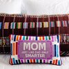 Mom Rules Needlepoint Pillow, Purple & White - Decorative Pillows - 4