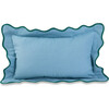 Darcy Linen Lumbar Pillow, Aqua + Green - Decorative Pillows - 1 - thumbnail