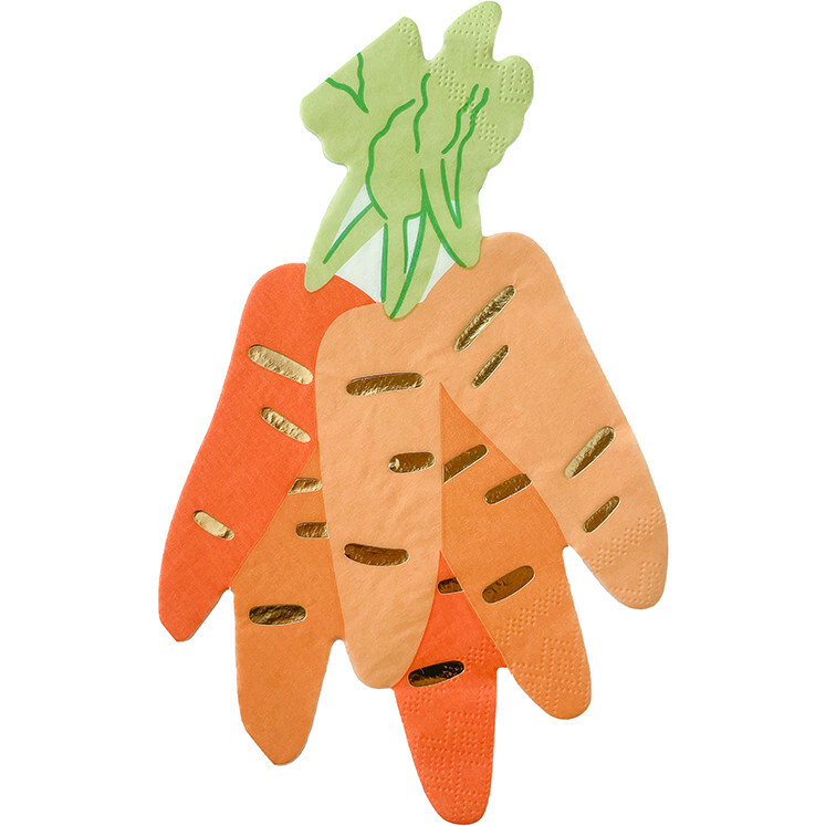 Bunnies In The Garden Carrot Bunch Large Napkins - Party - 1