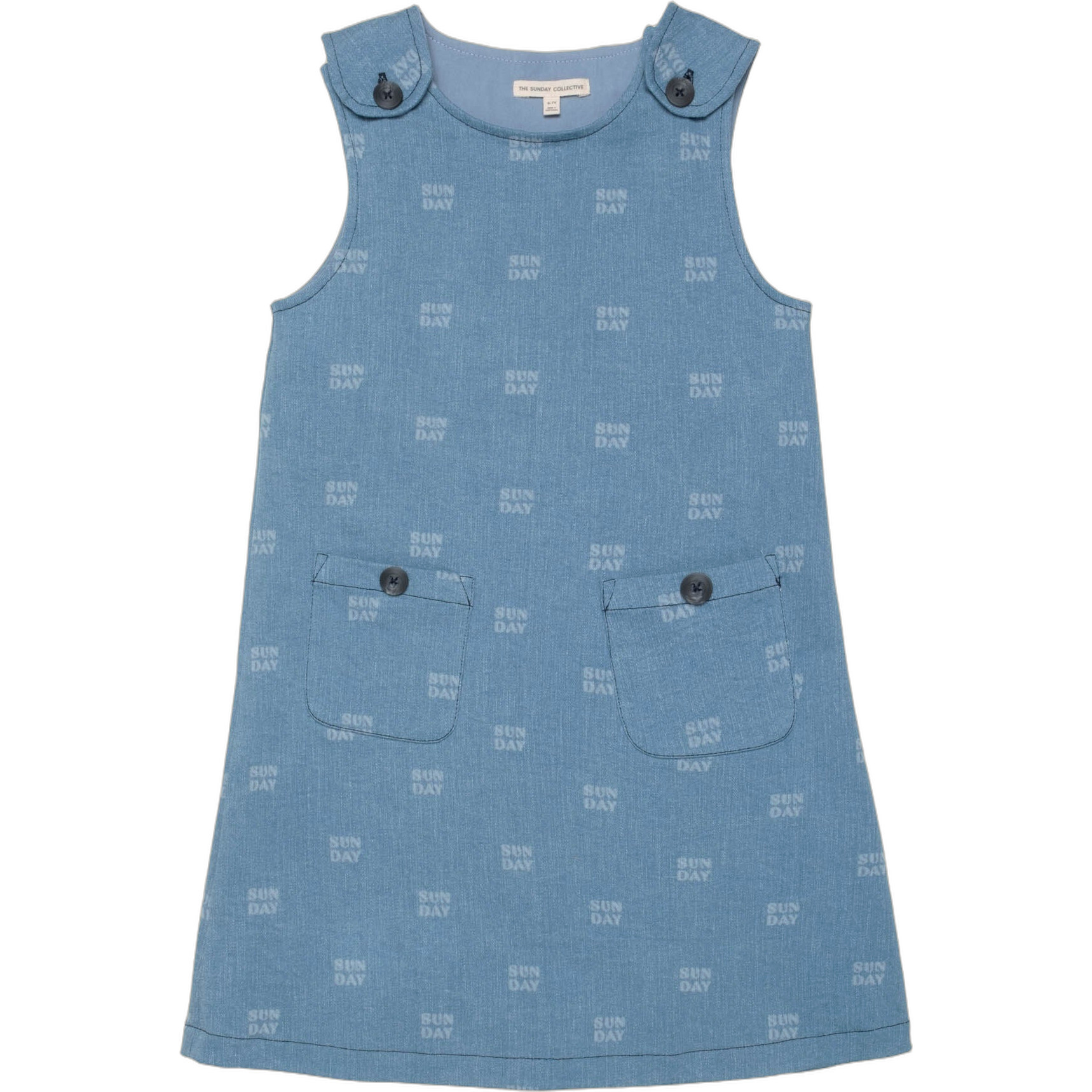 Organic Jumper Dress in Denim - Dresses - 1