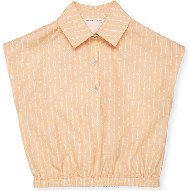 Organic Collar Summer Top in Creamsicle Wand