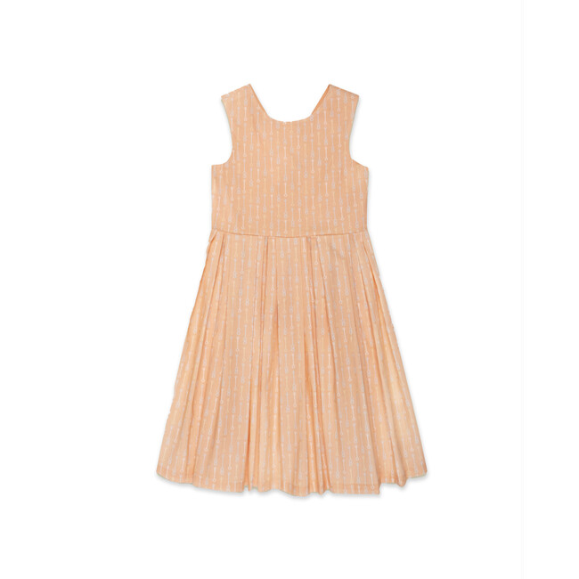 Organic Button Back Dress in Creamsicle Wand