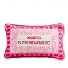 Karma Needlepoint Pillow, Pink, White & Red - Decorative Pillows - 1 - thumbnail