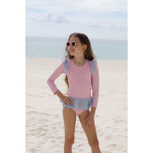 Tia One-Piece Rashguard, Pink - Rash Guards - 2