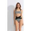 Nadelon Bandage Stripe Woman Bikini, Black - Two Pieces - 1 - thumbnail