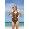 Lucia One-Piece Swimsuit, Brown - One Pieces - 2