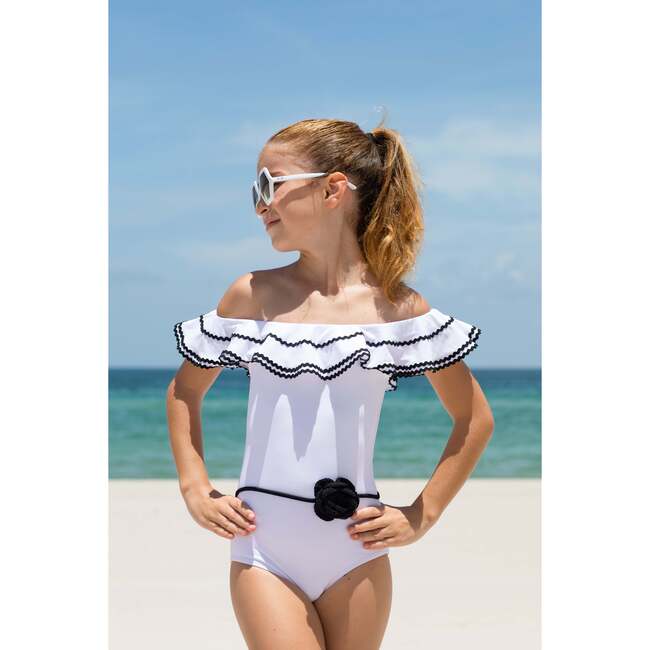 Edna One-Piece Swimsuit, White - One Pieces - 3