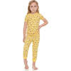 Kids Short Sleeve Pajamas, Yellow Flowers - Pajamas - 2