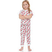 Kids Short Sleeve Pajamas, Cherries - Pajamas - 2