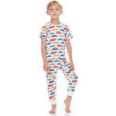 Kids 2-Pack Short Sleeve Pajamas, Dark Dinosaurs/Cars - Pajamas - 2