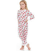 Kids Print Cuffed Pajamas 2-Pack, Cherries & Pink Stripes - Pajamas - 2