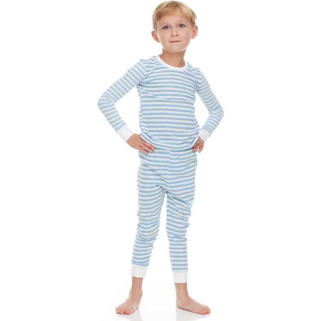 Stripe Pajamas, Blue - Pajamas - 2