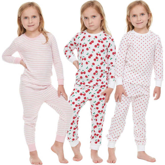 2-Pack Pajamas, Pink Rainbows/Yellow Flowers - Pajamas - 2
