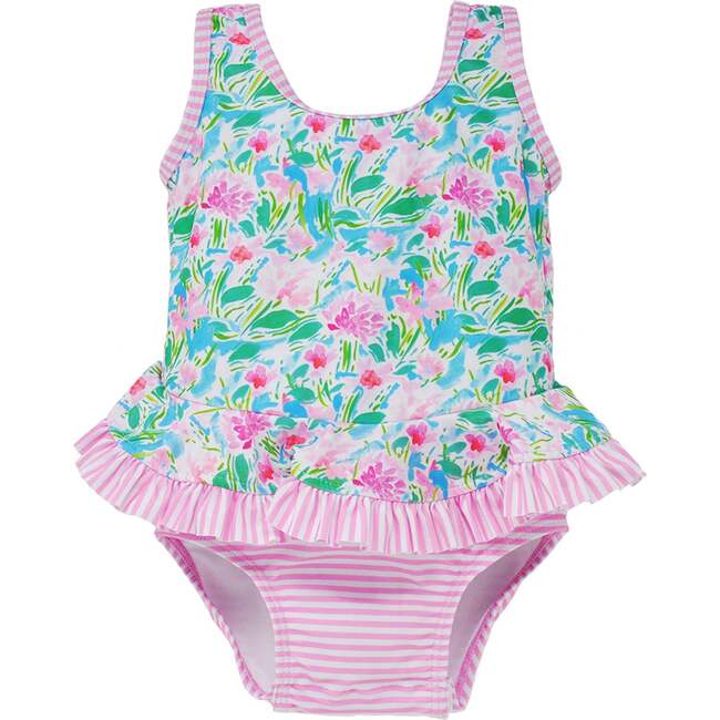 UPF 50+  Stella Infant Ruffle Swimsuit, Lotus & Lollies