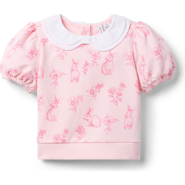 Bunny Floral Puff Sleeve Sweatshirt