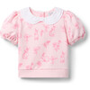 Bunny Floral Puff Sleeve Sweatshirt - Sweatshirts - 1 - thumbnail