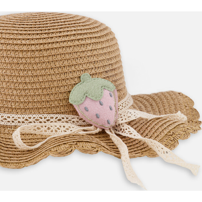 Straw Hat, Natural Strawberry - Hats - 2