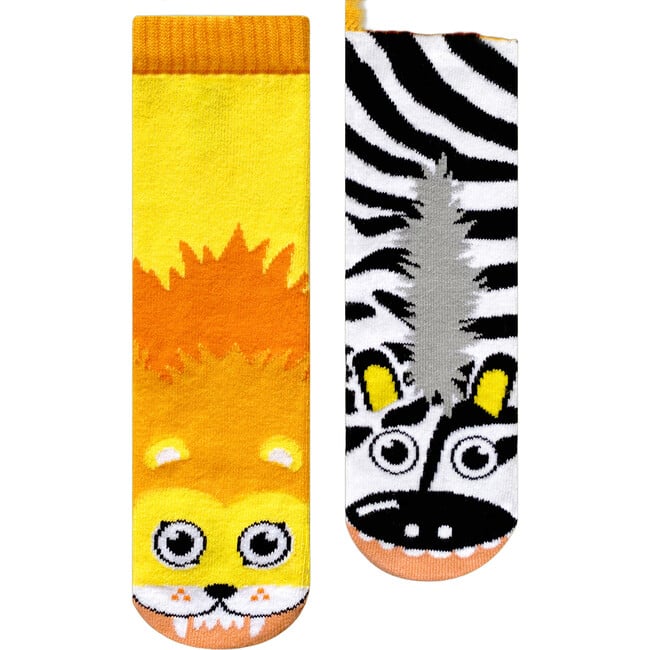 Lion & Zebra Matchy Mismatchy Socks Set (2 Pairs!)