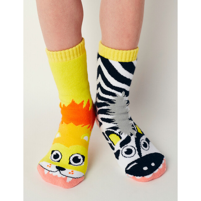 Lion & Zebra Matchy Mismatchy Socks Set (2 Pairs!) - Socks - 4