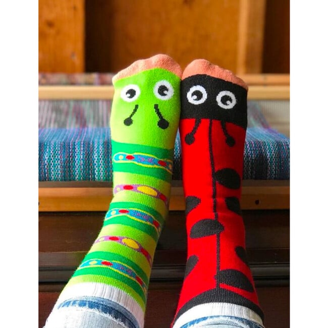 Ladybug & Caterpillar Matchy Mismatchy Socks Set (2 Pairs!) - Socks - 5