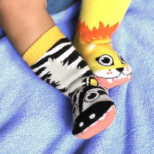 Lion & Zebra Matchy Mismatchy Socks Set (2 Pairs!) - Socks - 5