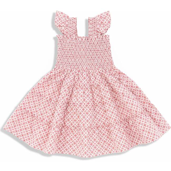 The Tiny Ellie Nap Dress, Rose Circular Lattice