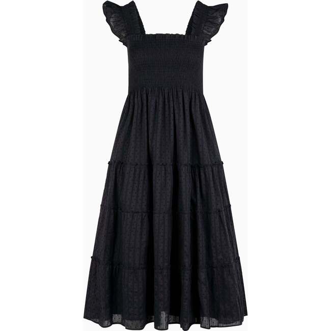 The Ellie Nap Dress, Black Linear Swiss Dot