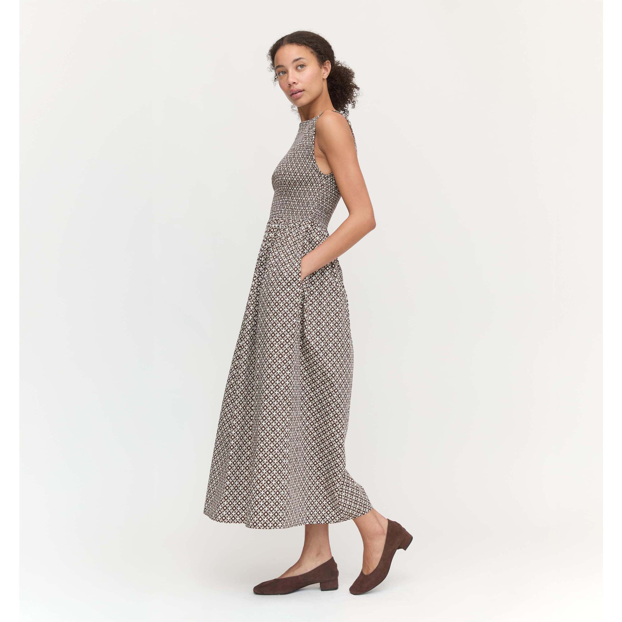 The Cosima Nap Dress, Chocolate Circular Lattice - Hill