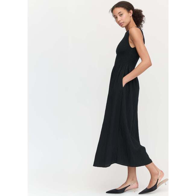 The Cosima Nap Dress, Black Tonal Seersucker - Dresses - 3