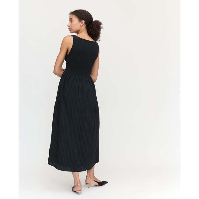 The Cosima Nap Dress, Black Tonal Seersucker - Dresses - 5