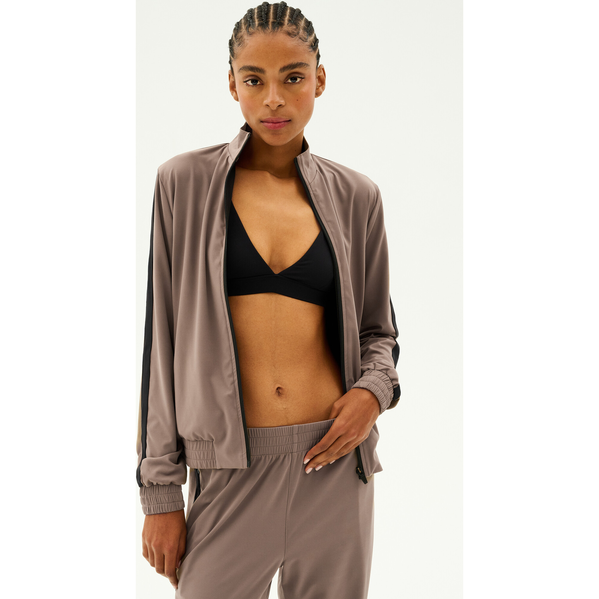 Max Rigor Track Jacket, Lentil/Black - Jackets - 1