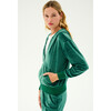 Rhys Velour Zip Up Hoodie, Arugula - Sweatshirts - 2