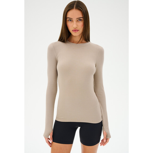 Louise Rib Long Sleeve, Latte