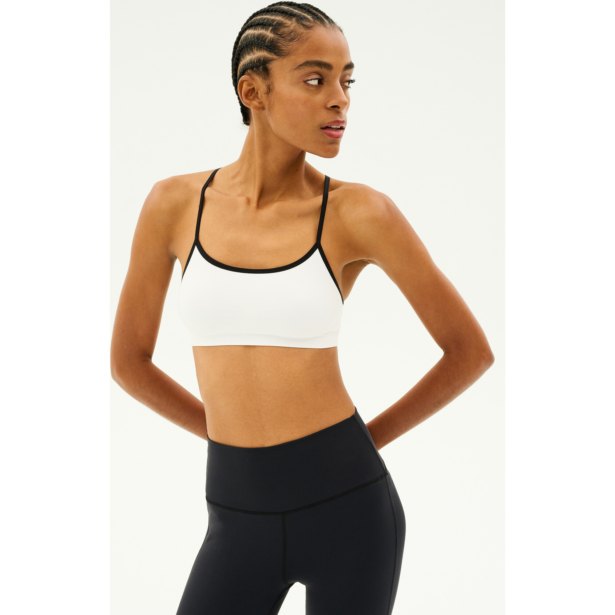 Loren Seamless Bra, White/Black - Bras - 1