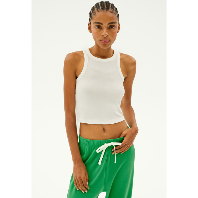 Kiki Rib Crop Tank, White