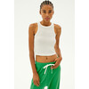 Kiki Rib Crop Tank, White - Tank Tops - 1 - thumbnail