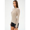 Louise Rib Long Sleeve, Latte - T-Shirts - 2