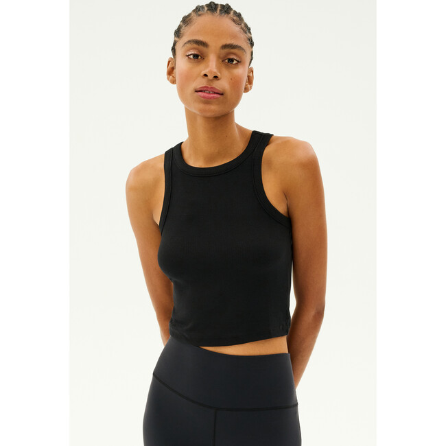 Kiki Rib Crop Tank, Black