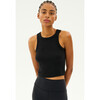 Kiki Rib Crop Tank, Black - Tank Tops - 1 - thumbnail