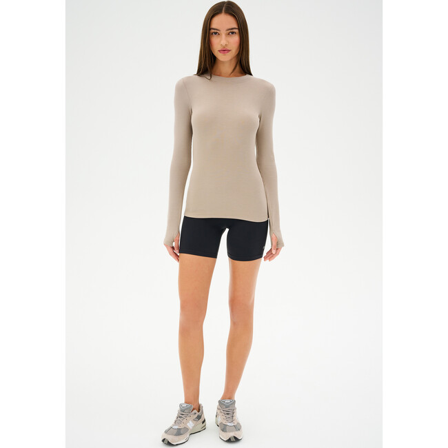 Louise Rib Long Sleeve, Latte - T-Shirts - 3